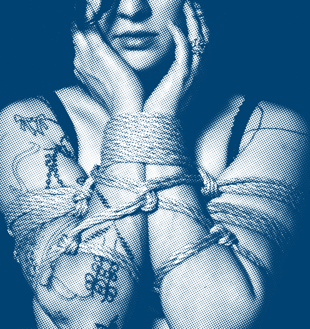 Picture of Shibari tied with japanese ropes by RMZ shibari kinbaku Montreal Quebec Canada